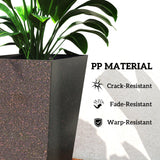 3-Piece 28" Tall Planters with Drainage Holes, Brown