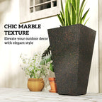 3-Piece 28" Tall Planters with Drainage Holes, Brown