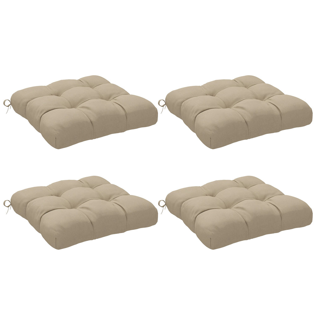 4-Piece Patio Chair Cushions Set with Ties, 19" x 19" x 4"