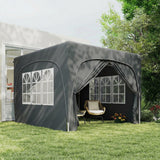 3 x 3 m Pop Up Gazebo with Sides, Carry Bag and UPF50+, Dark Grey