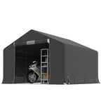 10' x 10' Portable Storage Shed with Roll-up Door, Dark Grey