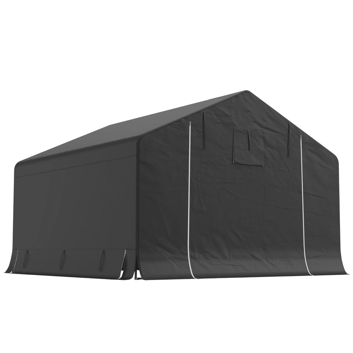 10' x 10' Portable Storage Shed with Roll-up Door, Dark Grey