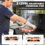 Dual Fuel BBQ Grill with Charcoal and 2+1 Gas Burners, Black