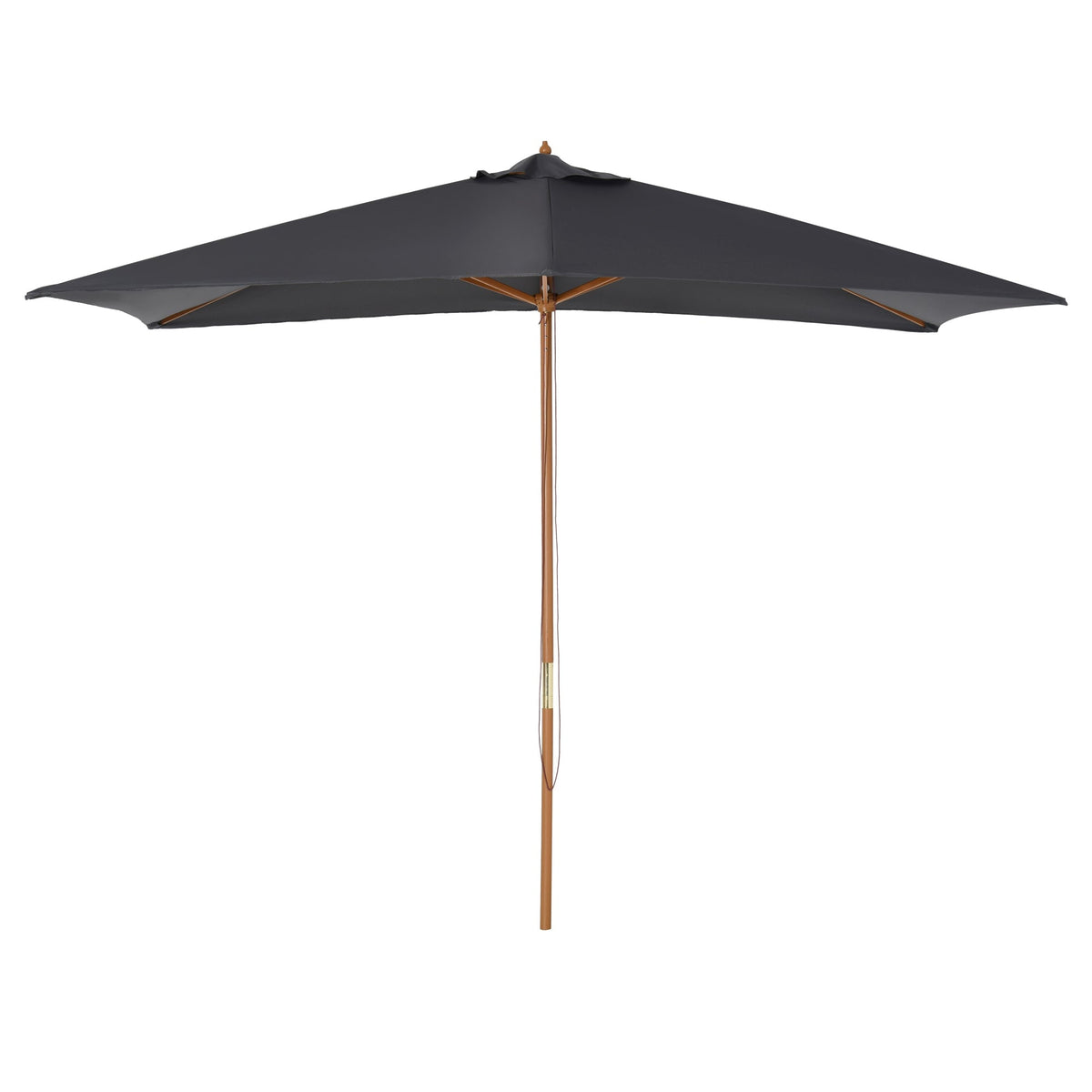 7' x 10' Wooden Patio Umbrella with Top Vent, Dark Grey