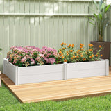 6.5 x 3 x 1ft Vinyl Raised Garden Bed with Divider, White