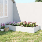 6.5 x 3 x 1ft Vinyl Raised Garden Bed with Divider, White