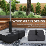 Square Patio Umbrella Base with Wheels, Black