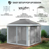 11' x 11' Pop Up Canopy with Double Roof and Mesh Sidewalls, Dark Grey