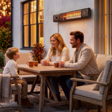 2000 W IR Patio Heater with Cover, Wall or Freestanding, Knob & Remote, Black