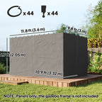 10' x 12' Gazebo Sidewall Set with 4 Panels and Hooks, Grey