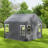 3 x 3 m Heavy Duty Garden Gazebo with Sides, Windows & 4 Weight Bags, Grey