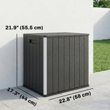 30 Gallon Outdoor Storage Box Side Table with Umbrella Holder