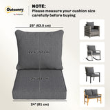 Set of 4 Outdoor Chair Cushions, 24" x 24", Grey