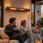 3000 W Electric Infrared Patio Heater, Wall-Mounted with 9 Heat Settings, Black