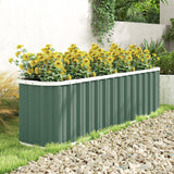 7' x 2' x 2' Galvanized Raised Garden Bed with Gloves, Light Green