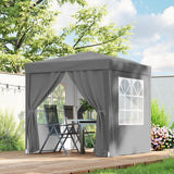 6.6' x 6.6' Pop-Up Canopy Tent with Removable Sidewalls and Carry Bag, Grey
