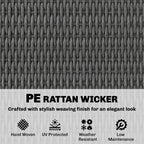Wicker Outdoor Storage Cabinet with 2 Drawers and 2-Tier Shelves, Dark Grey