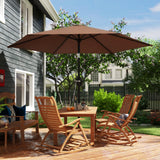 2.6 m Garden Parasol with Tilt, Crank, Vent & Aluminium Pole, Coffee