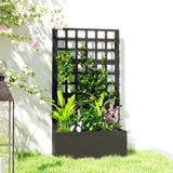 24" x 9" x 44.5" Raised Garden Bed with Trellis and Drainage, Black