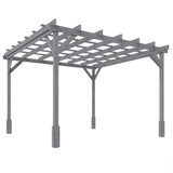 PerArbor 3 x 3 m Grey Wooden Pergola Kit with Stable Frame for Climbing Vines