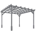 PerArbor 3 x 3 m Grey Wooden Pergola Kit with Stable Frame for Climbing Vines