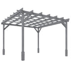 PerArbor 3 x 3 m Grey Wooden Pergola Kit with Stable Frame for Climbing Vines
