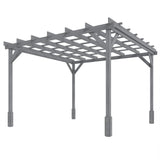 PerArbor 3 x 3 m Grey Wooden Pergola Kit with Stable Frame for Climbing Vines