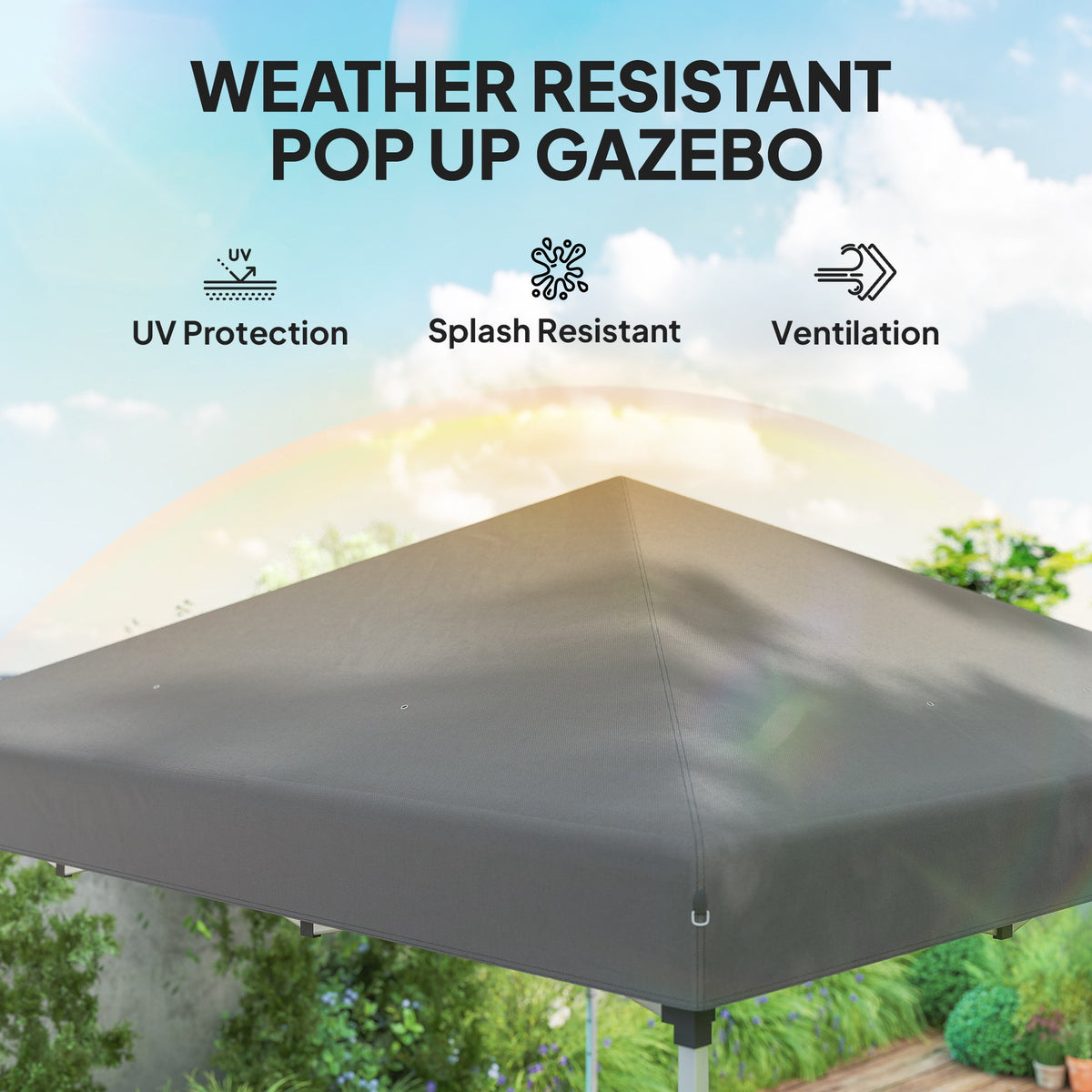 10' x 10' Pop Up Canopy Tent with Sidewalls and Roller Bag, Dark Grey