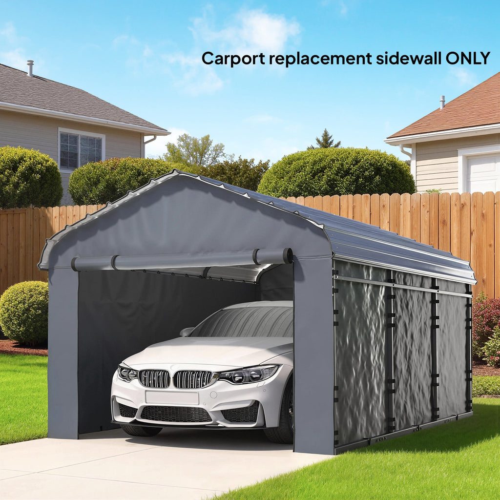 Carport Sidewall Panels Set of 4 for 12' x 20' Carports, Dark Gray