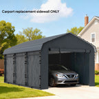 Carport Sidewalls Replacement Kit for 12' x 20' Carport, Dark Grey