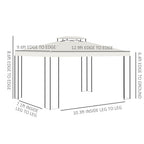 10' x 13' Outdoor Gazebo with Double Roof and Screen Panels, White
