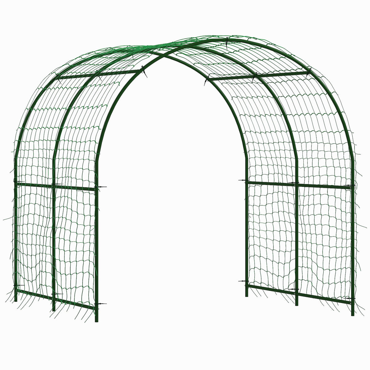 7.1FT Garden Arch Trellis with Climbing Net for Outdoor Plants