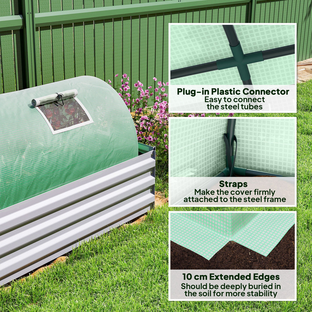 10' x 3' x 2' Portable Mini Greenhouse with 5 Mesh Windows, Green