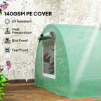 10' x 3' x 2' Portable Mini Greenhouse with 5 Mesh Windows, Green