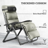 Set of 2 Zero Gravity Chairs with Cup and Phone Holder Tray, Grey