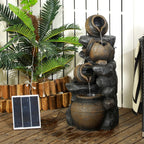 28.3" Solar Outdoor Water Fountain with LED Lights