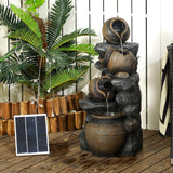 28.3" Solar Outdoor Water Fountain with LED Lights