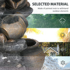 28.3" Solar Outdoor Water Fountain with LED Lights