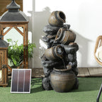 28.3" Solar Outdoor Water Fountain with LED Lights