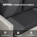 2 Seater Outdoor Seat Cushions with Backrest, Black