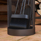5-Piece Metal Fireplace Tool Set with Brush, Shovel, Poker, Tongs & Mesh Bucket for Indoor or Outdoor Fireplaces