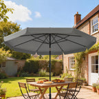 10ft Patio Umbrella with Push Button Tilt and Crank, Dark Grey
