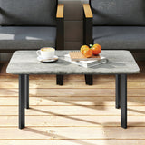 90 x 49 x 40 cm Outdoor Coffee Table with Slatted WPC Top, Grey