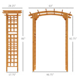 90in Wooden Garden Arbor with Trellis Wall for Climbing Plants, Wedding & Backyard Decor