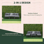 6pc Outdoor Patio Furniture Set with Daybed and Footstools, Grey
