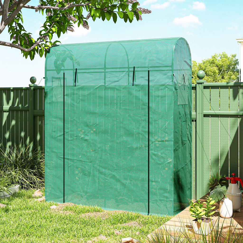 6' x 2' x 6.6' Mini Greenhouse with Roll-up Door, Green