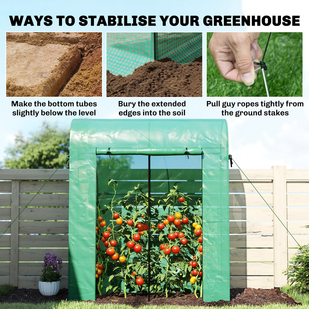 6' x 2' x 6.6' Mini Greenhouse with Roll-up Door, Green