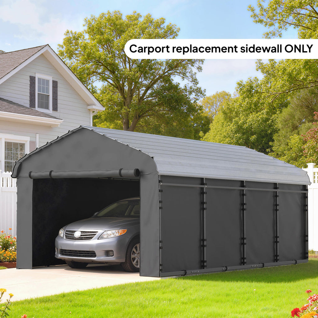 Carport Sidewall Panels Set of 4 for 10' x 15' Carports in Dark Gray
