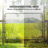 26-71 in. W x 4 ft. H Chain Link Fence Gate, Black