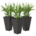 3-Piece 28" Tall Planters with Drainage Holes, Brown